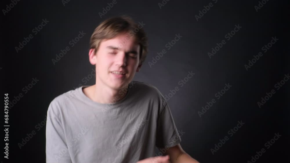 Happy Man Dancing on black Background Happy Man Dancing on black Background