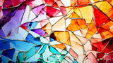 Broken glass background. Colorful broken glass texture. Abstract background