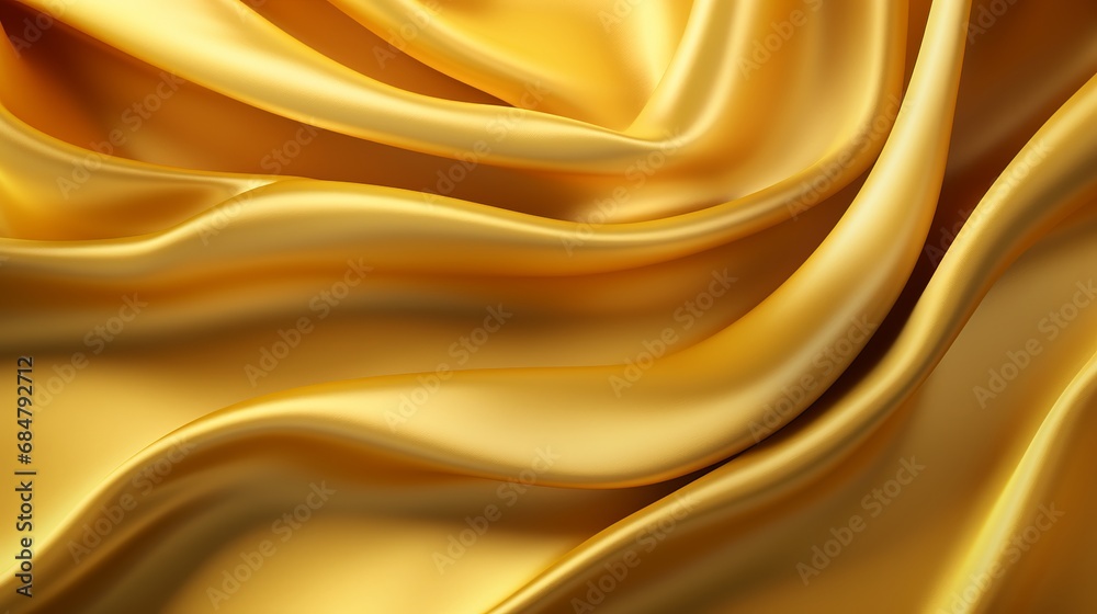 Fototapeta premium Gold silk or fabric with metallic reflexes foundation 3d outline rendering