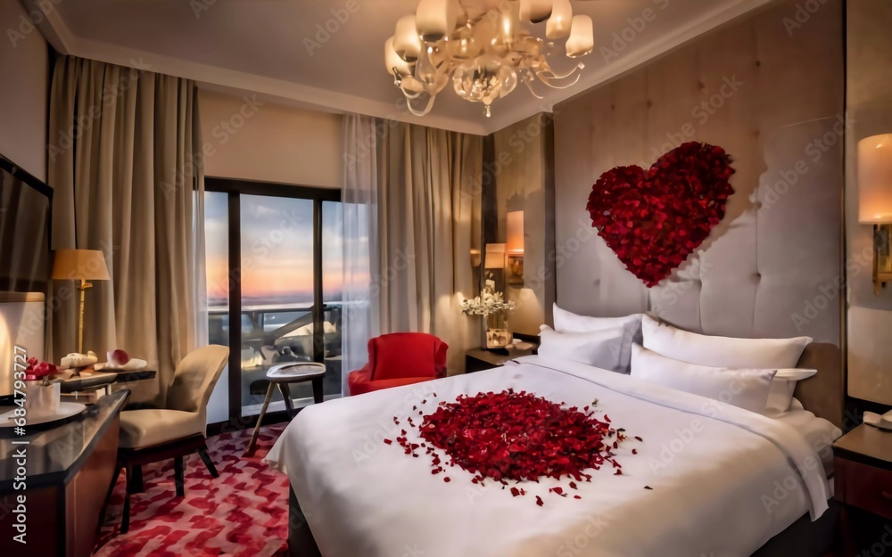Romantic Oasis Unveiled: Experience the Ultimate Honeymoon Bliss in this Dreamy Hotel Room Setup!