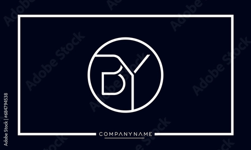 Alphabet Letters BY or YB Logo Monogram