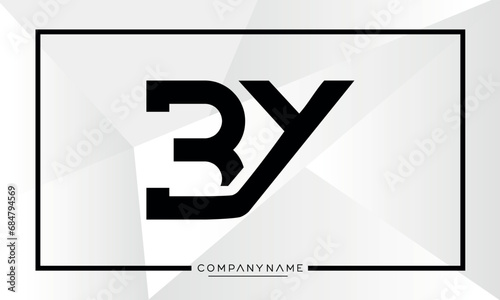 Alphabet Letters BY or YB Logo Monogram