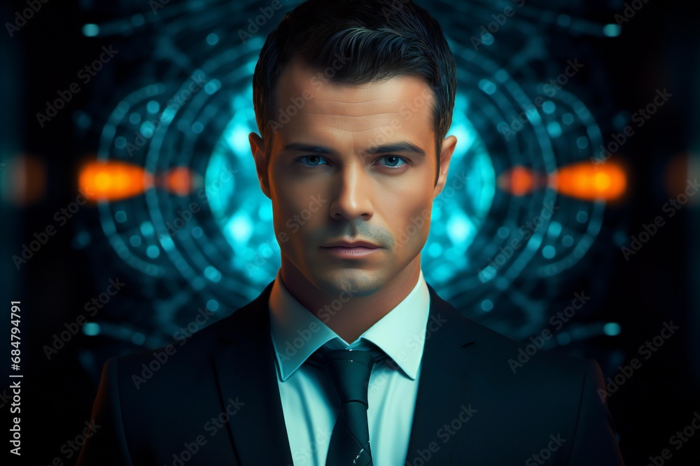 A Captivating Close-up: Genuine Recognition in Businessman's Visage A Captivating Close-up: Genuine Recognition in Businessman's Visage