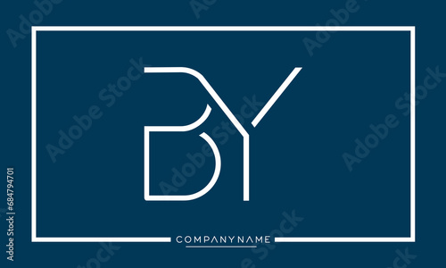 Alphabet Letters BY or YB Logo Monogram