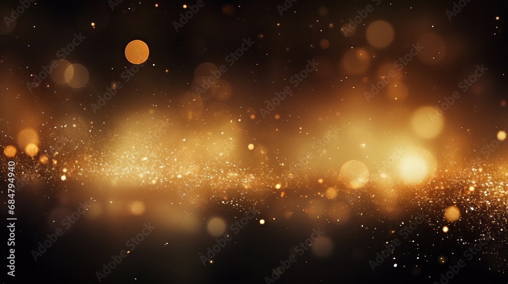 Fototapeta premium Shiny gold sparkle background with small particles