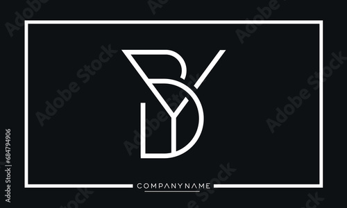 Alphabet Letters BY or YB Logo Monogram