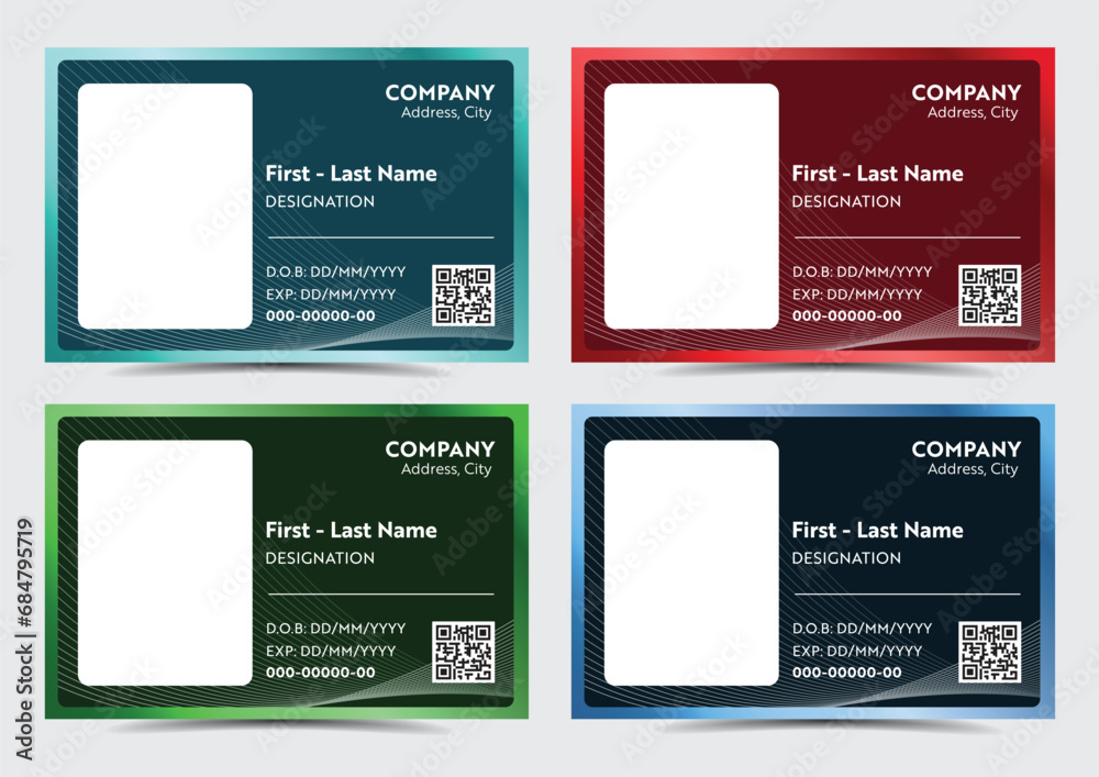Company Identification card badge template vector - obrazy, fototapety, plakaty 