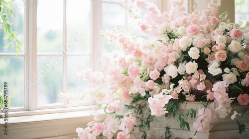 The restaurant's floral arrangements for the wedding ceremony were stunning. © Elchin Abilov