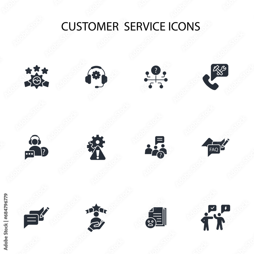 Customer service icon set.vector.Editable stroke.linear style sign for use web design,logo.Symbol illustration. Customer service icon set.vector.Editable stroke.linear style sign for use web design,logo.Symbol illustration.