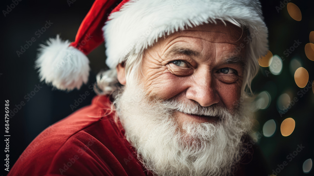 Santa with a sly smile about to share a delightful secret Santa with a sly smile about to share a delightful secret