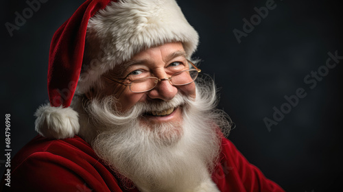 Santa Claus giving a playful wink and a knowing smile © javier