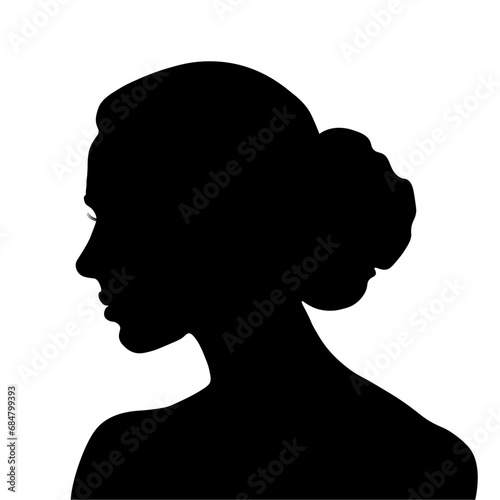 black silhouette of a girl on a white background © MJD_Studio