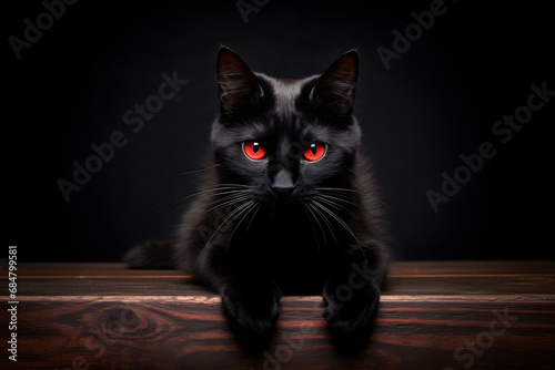 Schwarze Eleganz - Faszinierende Katze in der Dunkelheit