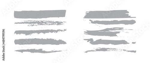 Set of wavy horizontal lines. Set of marker hand drawn line borders and doodle design elements. Hand drawn paint brush strokes lines. Vector isolated on white.