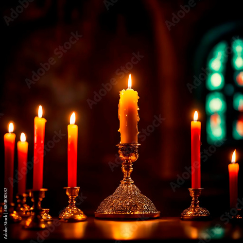 Burning candles in the Russian Orthodox Church