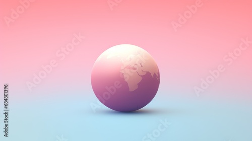  a pink and blue egg with a map of the world in the middle of it on a pink and blue background.