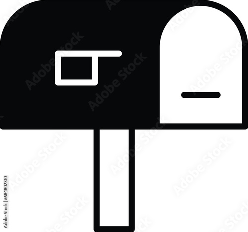 Mail box solid glyph vector illustration