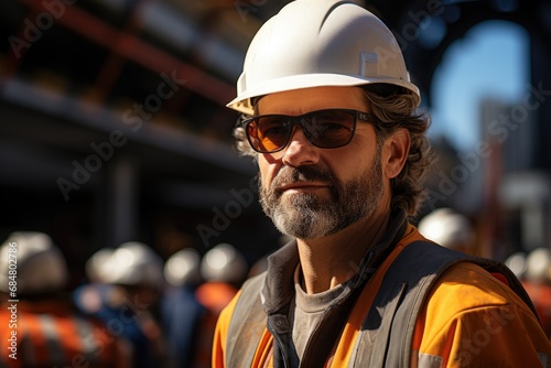 Portrait of an experienced worker in a hard hat, ready for the job.