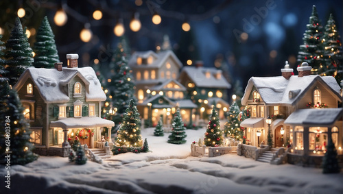 Christmas village on a peaceful night