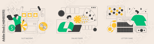 Gambling club abstract concept vector illustrations.