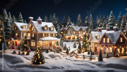 Christmas village on a peaceful night