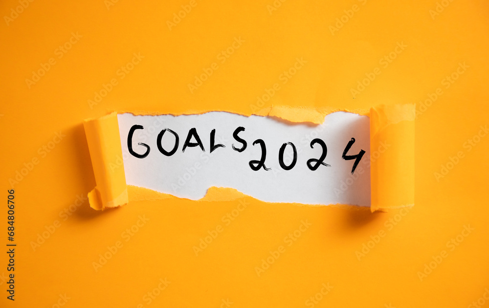 goals 2024 on page - obrazy, fototapety, plakaty 