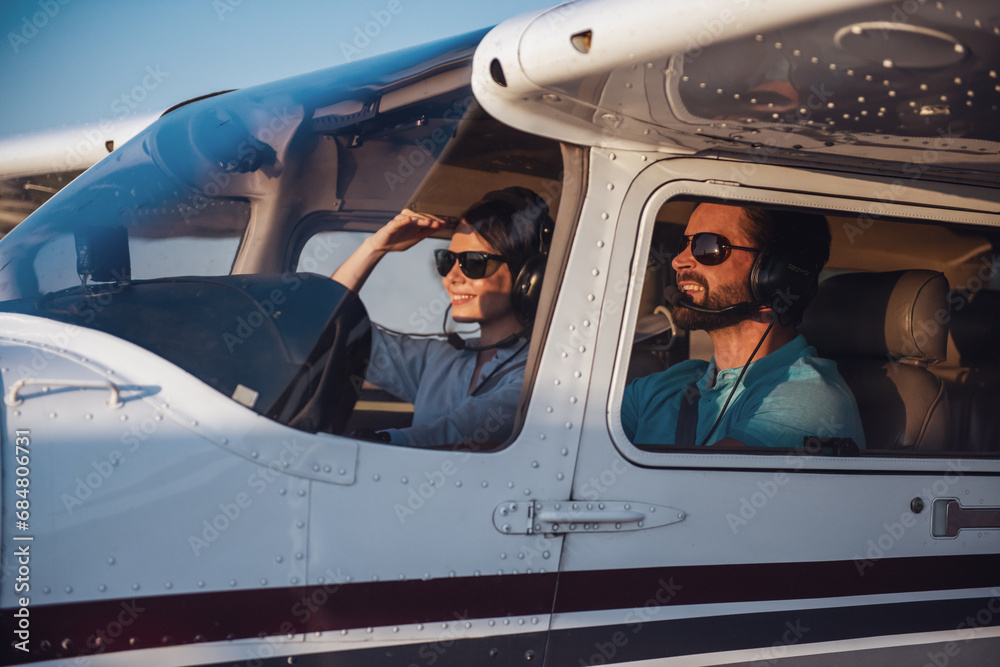 Couple in aircraft
