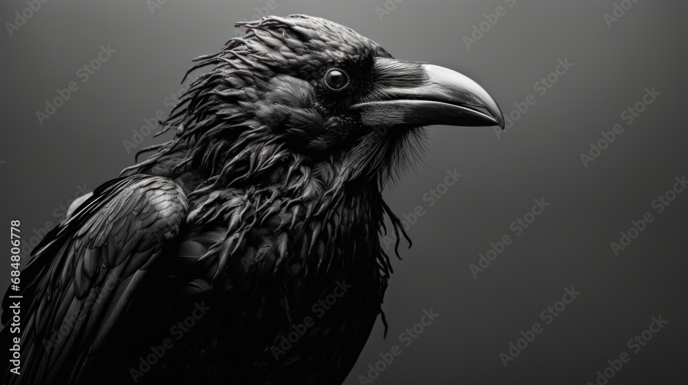  a black and white photo of a bird with a very large beak and a long bill of feathers on it's head.