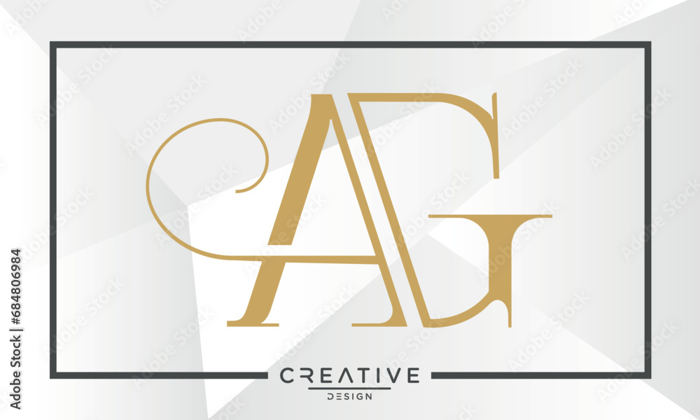 Fototapeta premium AG or GA Alphabet letters icon logo monogram