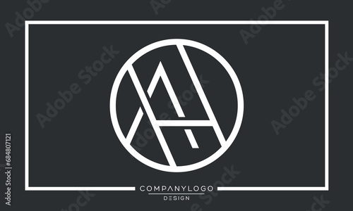 AH or HA Alphabet letters icon logo monogram photo