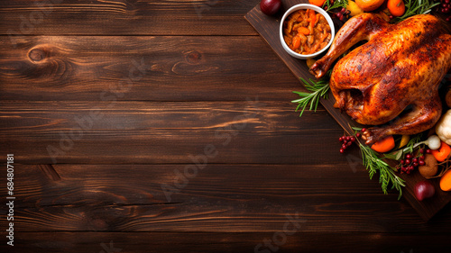 thanksgiving day background. traditional holiday food.
