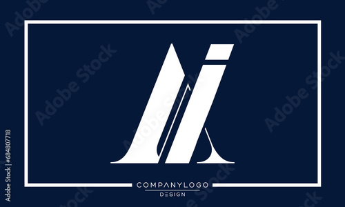 AI or IA Alphabet Letters logo Monogram