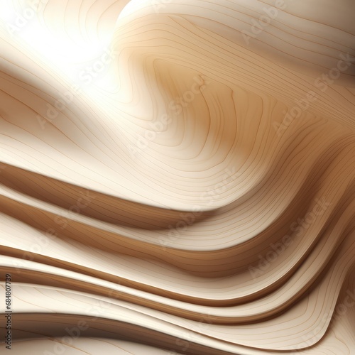 Light wood background with 3D waves