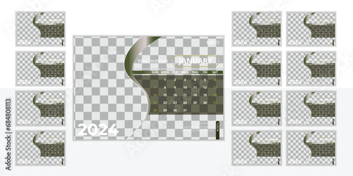 Attractive desk calendar design template 2024