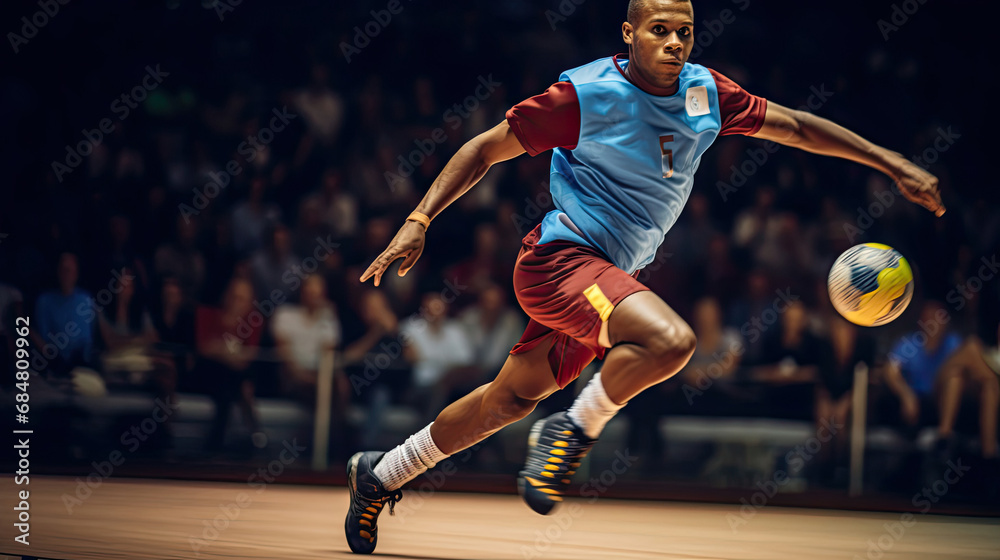 Naklejka premium Agile handball spin move