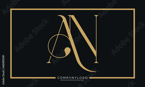 Alphabet letters AN or NA logo icon