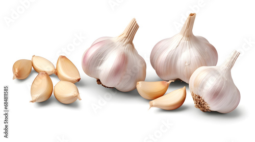 garlic cloves isolated on a white background AI-generated