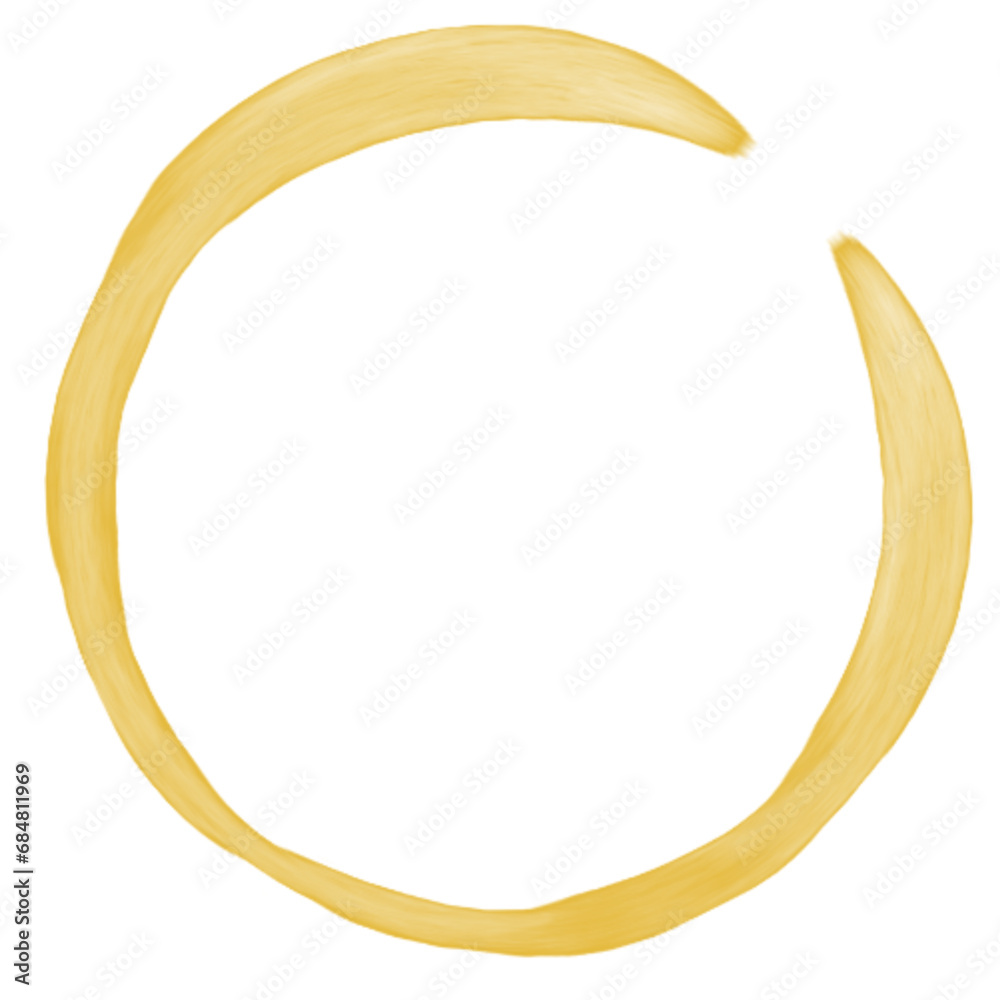hand drawn golden circle, brush ornament. hand drawn golden circle, brush ornament.
