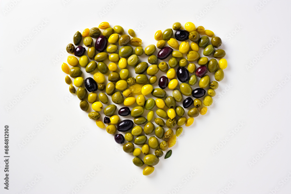 custom made wallpaper toronto digitalConcept of  different olives forming a heart shape.