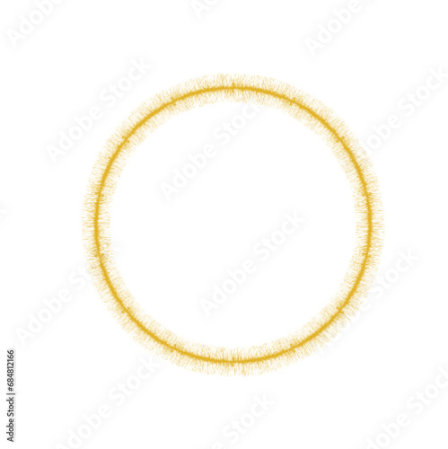 hand drawn golden circle, brush ornament.