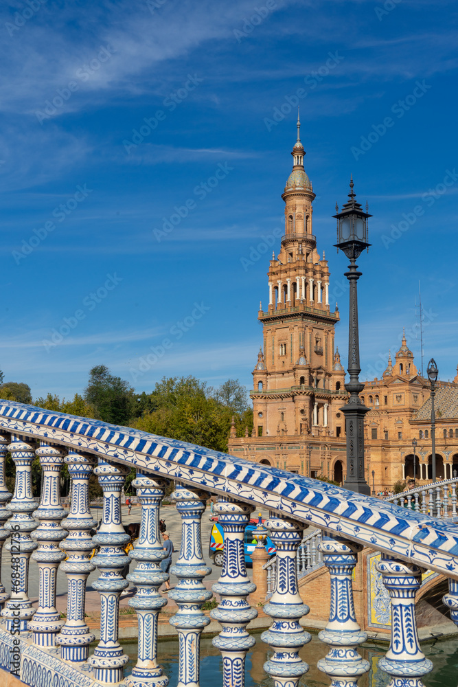Naklejka premium Spain, Seville, Plaza de Spain
