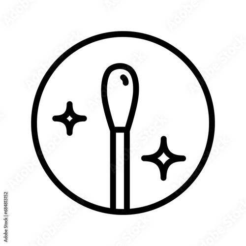 Cotton swab, clean, medical, tool stick vector icon. Removing earwax, cleaning. Safety, cotton swabs logo or symbol. Earwax blockage concept