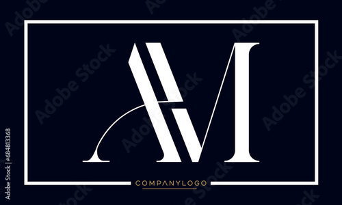 Alphabet Letters Logo AM or MA Monogram