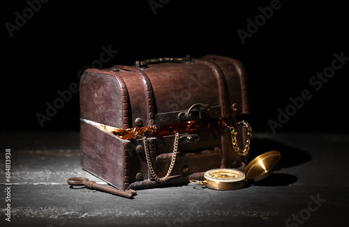 Old chest with treasures, k...