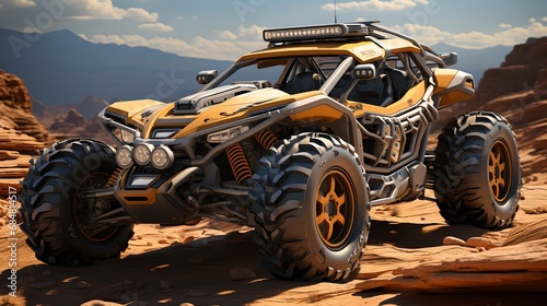 An all-terrain vehicle for driving in the desert
