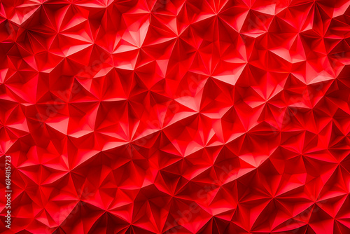 Low poly abstract red background with triangles