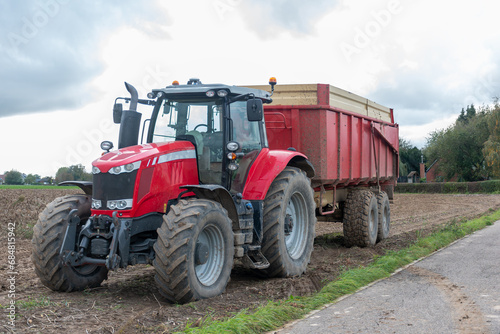 red tractor on a field