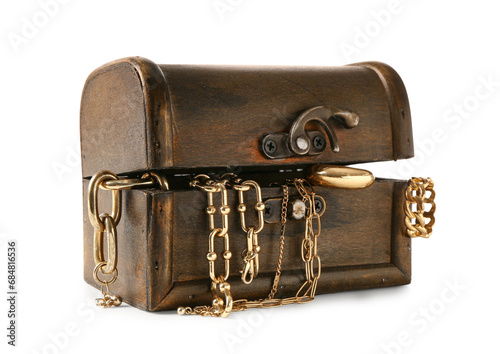 Old chest with treasures is...