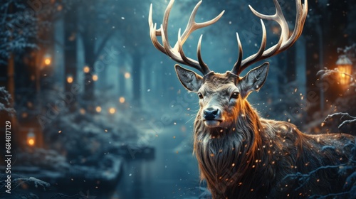 deer in glowing lights © pector