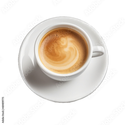Espresso Coffee Cup Shot. Isolated on a Transparent Background. Cutout PNG.